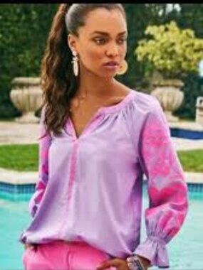 Lilly Pulitzer Bohemian Ravina Tunic Top in Purple Iris Size M